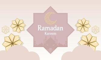 Ramadan Kareem of islamic festival design with islamic decorations vector