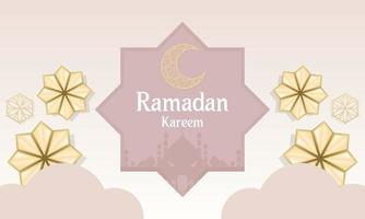 Ramadan Kareem of islamic festival design with islamic decorations vector