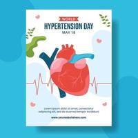 World Hypertension Day Vertical Poster Flat Cartoon Hand Drawn Templates Background Illustration vector