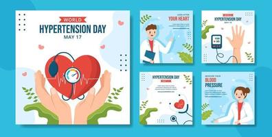 World Hypertension Day Social Media Post Flat Cartoon Hand Drawn Templates Background Illustration vector