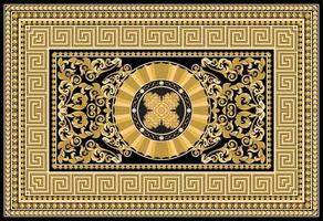 Golden Black Floral Pattern Design vector