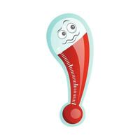 Isolated cartoon thermometer character with a fever vector graphic illustration