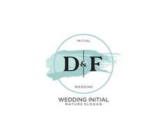 Initial DF Letter Beauty vector initial logo, handwriting logo of initial signature, wedding, fashion, jewerly, boutique, floral and botanical with creative template for any company or business.