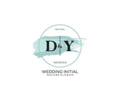 Initial DY Letter Beauty vector initial logo, handwriting logo of initial signature, wedding, fashion, jewerly, boutique, floral and botanical with creative template for any company or business.