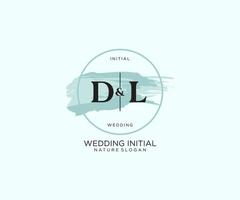 Initial DL Letter Beauty vector initial logo, handwriting logo of initial signature, wedding, fashion, jewerly, boutique, floral and botanical with creative template for any company or business.