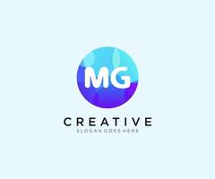 MG initial logo With Colorful Circle template vector. vector