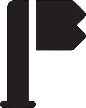 Flag icon symbol vector image. Illustration of the waving flag location design image. EPS 10.