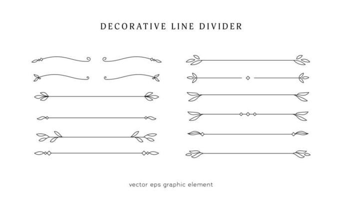 decorative line divider border graphic element collection