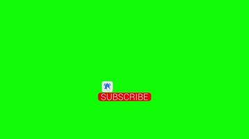 suscribir y campana notificación icono en verde pantalla. video