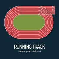 Running track, top view of sport stadium. Vector illustration.