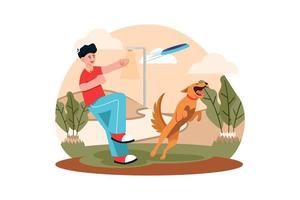 Dogs And Owners In The Park vector