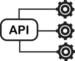 Api linear icon on white background. Api logo. Software integration illustration sign. Application symbol. flat style. vector