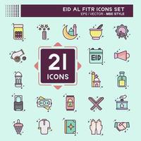 Icon Set Eid Al Fitr. related to Education symbol. islamic. ramadhan. simple illustration vector