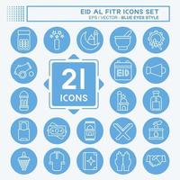 Icon Set Eid Al Fitr. related to Education symbol. islamic. ramadhan. simple illustration vector