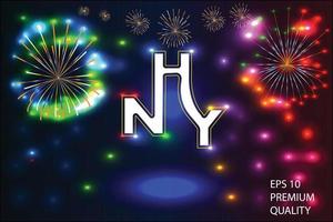 Happy new year vector illustration sparkless lighiting Logo