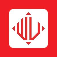 creativo sencillo inicial monograma wu logo diseños vector