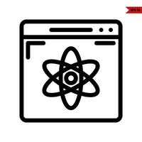 element in monitor line icon vector