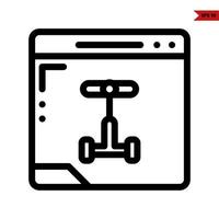 scooter in monitor line icon vector