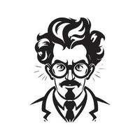 scientist, vector concept digital art, hand drawn illustration