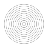 Polar grid of 10 concentric circles. Circle diagram divided on segments. Blank polar graph paper. Wheel of life or habits tracker. Vector illustration.