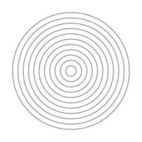 Polar grid of 10 concentric circles. Circle diagram divided on segments. Blank polar graph paper. Wheel of life or habits tracker. Vector illustration.