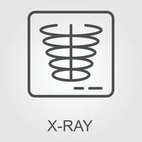 X-ray Thin Line Vector Icon. Flat Icon Isolated on the White Background. Editable Stroke EPS file. Vector illustration.