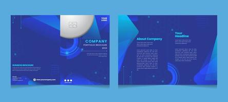 Blue Technology Company Profile Template vector