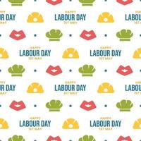 Happy Labor Day Seamless Pattern Design Illustration with Different Professions in Template Hand Drawn vector