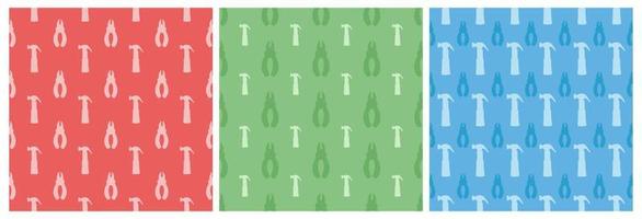 Set of Happy Labor Day Seamless Pattern Design Illustration with Different Professions in Template Hand Drawn vector