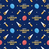 Happy Labor Day Seamless Pattern Design Illustration with Different Professions in Template Hand Drawn vector