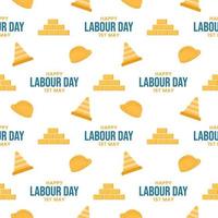 Happy Labor Day Seamless Pattern Design Illustration with Different Professions in Template Hand Drawn vector