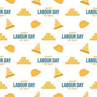 Happy Labor Day Seamless Pattern Design Illustration with Different Professions in Template Hand Drawn vector