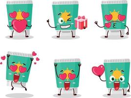 Sunblock cartoon character with love cute emoticon vector