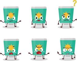 Cartoon character of sunblock with what expression vector