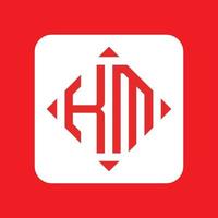 creativo sencillo inicial monograma km logo diseños vector
