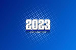 3d design 2023 happy new year 2023 with halftone vector