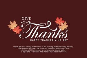 elegant thanksgiving background with maple leaves vector