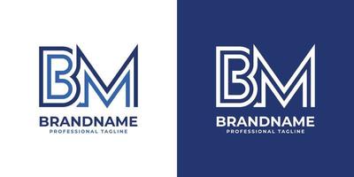 Letter BM Line Monogram Logo, suitable for any business with BM or MB initials. vector