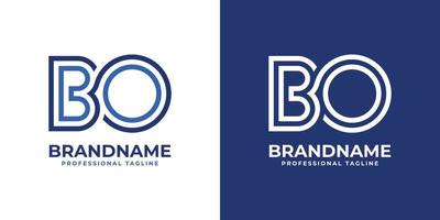 Letter BO Line Monogram Logo, suitable for any business with BO or OB initials. vector