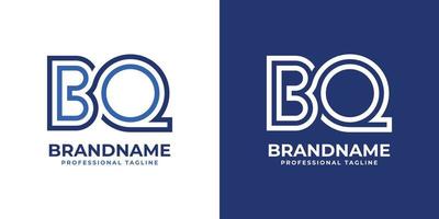 Letter BQ Line Monogram Logo, suitable for any business with BQ or QB initials. vector