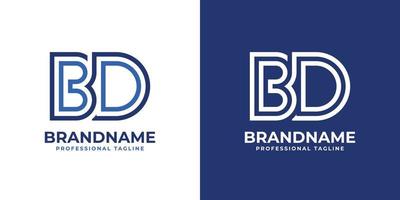 Letter BD Line Monogram Logo, suitable for any business with BD or DB initials. vector