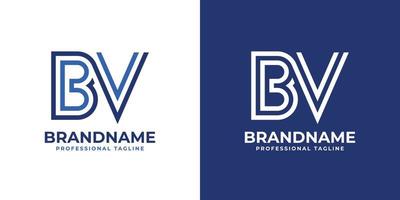 Letter BV Line Monogram Logo, suitable for any business with BV or VB initials. vector