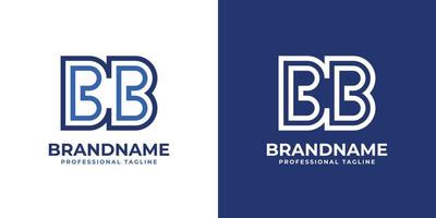 Letter BB Line Monogram Logo, suitable for any business with B or BB initials. vector