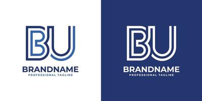 Letter BU Line Monogram Logo, suitable for any business with BU or UB initials. vector