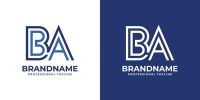 Letter BA Line Monogram Logo, suitable for any business with BA or AB initials. vector