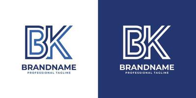 Letter BK Line Monogram Logo, suitable for any business with BK or KB initials. vector