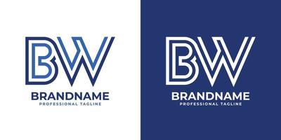 Letter BW Line Monogram Logo, suitable for any business with BW or WB initials. vector
