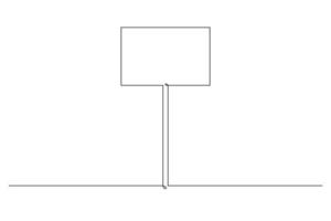 Single continuous line drawing template of square road sign. One line draw vector illustration.