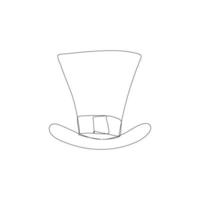 One line drawing. Continuous line art. Leprechaun hat. Hand drawn minimalistic design for simple logo, icon or emblem for St. Patrick Day. Editable stroke, vector. vector