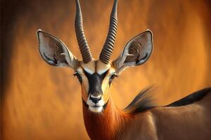 Antelope and horns. photo